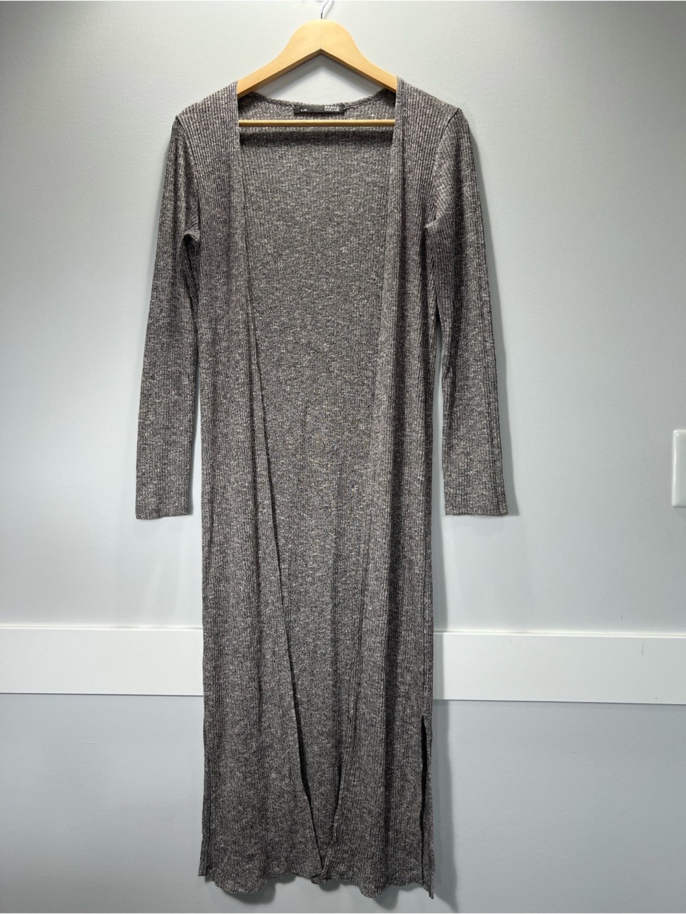 Rebel Sugar Long Open-Front Cardigan - Gray
